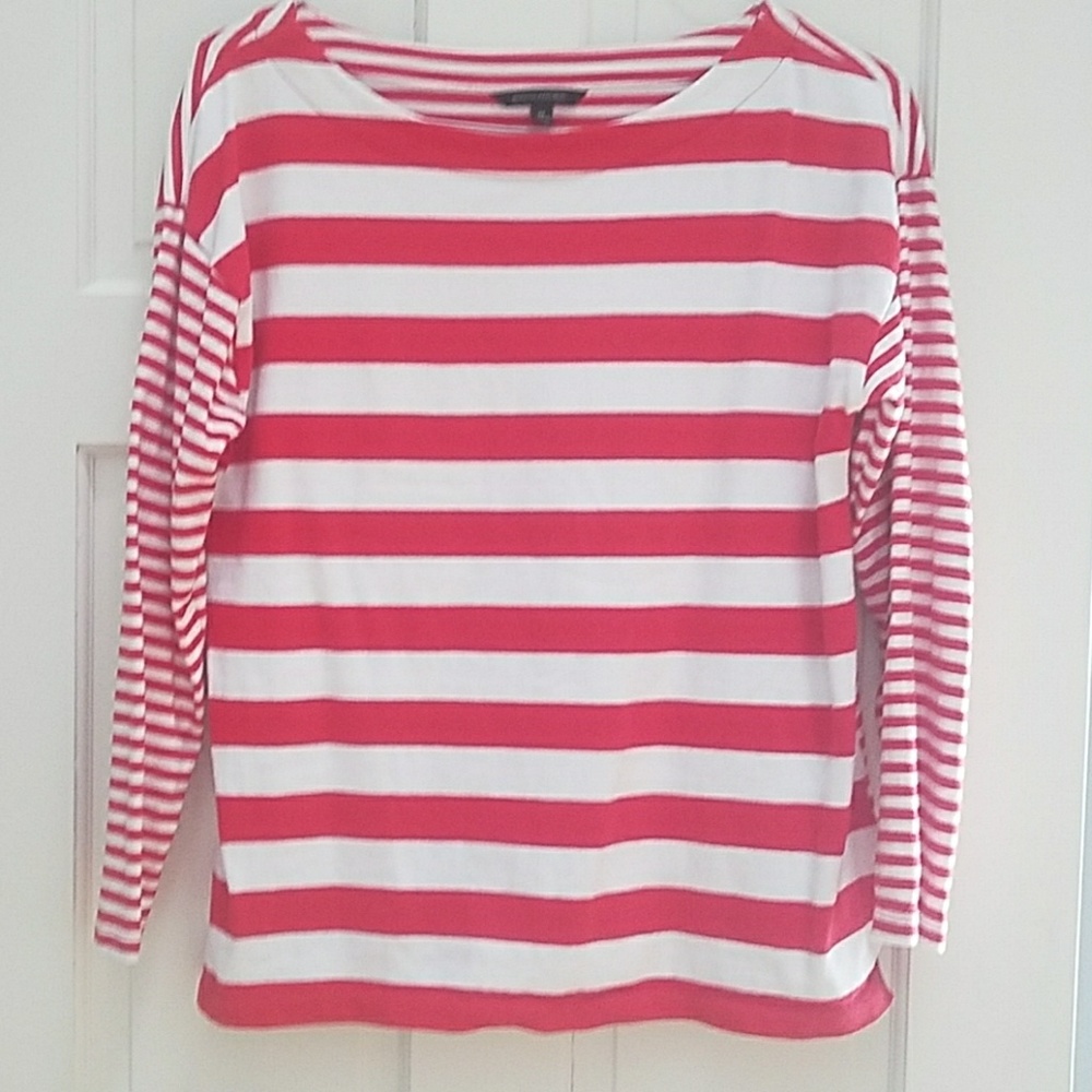 Striped boat neck shirt